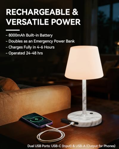 Image of SAIWEYA Outdoor Waterproof Shower Lamp, 8000mAh Rechargeable Bathroom Lamp