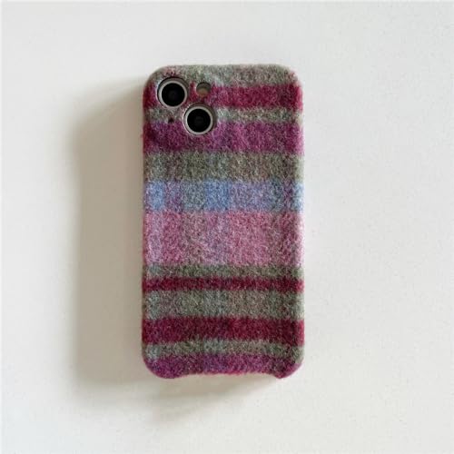 Coque iPhone 14 Pro Max en tissu flanelle pour rester stylée lors des sorties hivernales