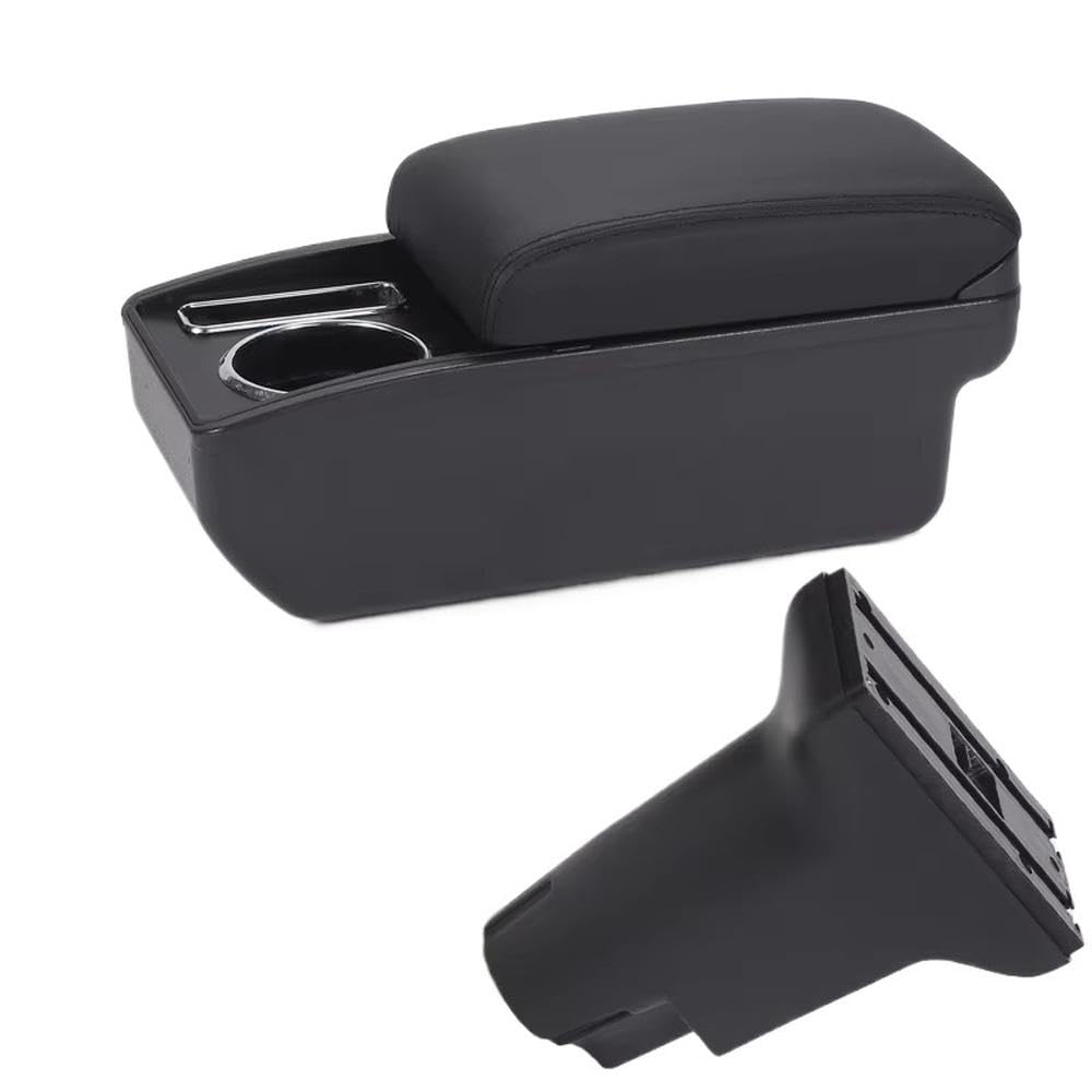 FSOZDBBPL For Fiat 500 2012-2025 Car Armrest Box Auto Storage Box Retrofit Parts Interior Parts(C2 Black line NO USB)
