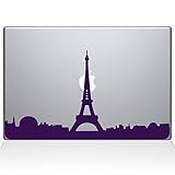 The Decal Guru 2070-MAC-11A-LAV Paris City Skyline Decal Vinyl Sticker, Lavender, 11' MacBook Air