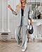 CHICME Womens Two Piece Outfits Striped Side Button Blazer and Pants with Pockets Sets Business Casual Pant Suits Set-lga-M Light Gray