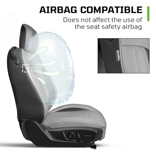 Image of Custom Leather Car Seat Covers for Ford Mustang 2015-2023 Coupe,Gray /Black