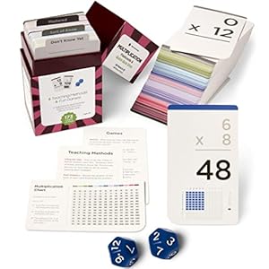 Think Tank Scholar 173 Multiplication Flash Cards + 2 Math Dice (Award Winning) All Facts 0-12 Answer on Back, for Kids in 2ND, 3RD, 4TH, 5TH, 6TH Grade Class or Homeschool – Games & Chart