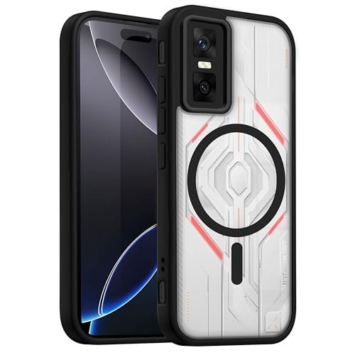 Image of V-TAN Back Cover for Infinix GT 30 Pro 5G | TPU | Transparent Crystal Clear Magnetic Case Compatible with Infinix GT 30 Pro | Slim Fit, Camera Protective Shockproof Mobile Cover Design (Black)