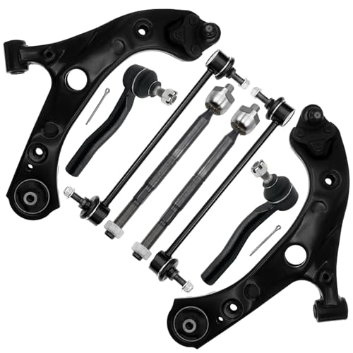 Image of Detroit Axle - 8pc Front End Kit for 2020-2024 Toyota Corolla 2016-2022 Prius 2017-2022 Prius Prime AWD-e, 2 Lower Control Arms with Ball Joint 2 Sway Bar Links 4 Inner Outer Tie Rods Replacement
