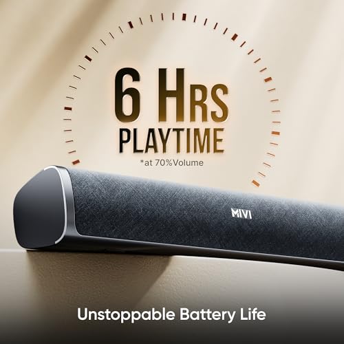 Image of Mivi Fort S24 Bluetooth Speaker Soundbar with 24W Powerful Sound, 2.0 Channel Speaker, Multiple Connectivity Modes, Portable Speaker, Made in India Soundbar