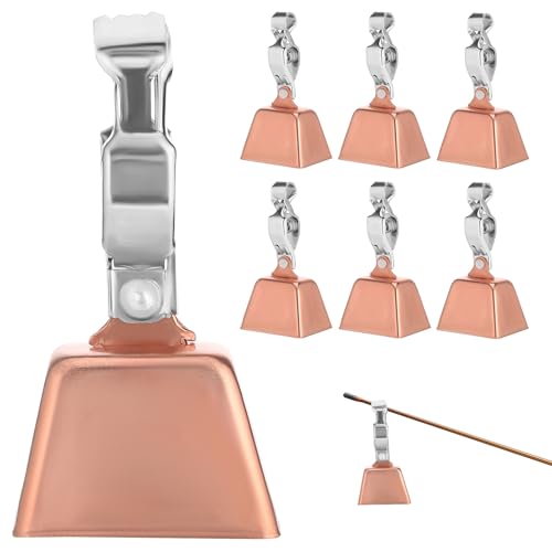 SUPVOX 20pcs Fishing Bell Clips: Stainless Steel Alert Bells for Fishing Rods - Multi-Use Tackle Accessories for Sea and Freshwater - Rose Gold
