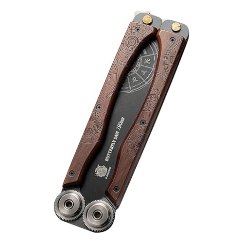 KiBcsLic Serrucho Manual Doble Corte Acero SK85 Serrucho Mariposa Corte Preciso Herramienta Cortante para Carpintería, 190 Mm