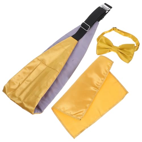 Set de moño y fajín dorado para hombre formal miniatura 1