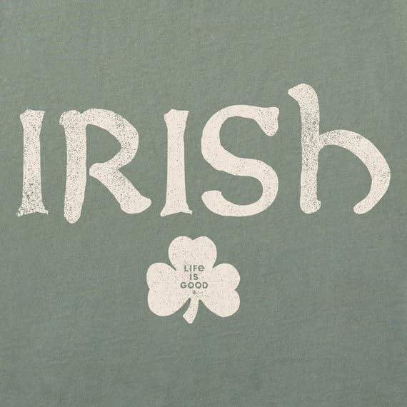 Life is Good. Women's Irish Clover Long Sleeve Crusher Tee, Moss Green (US, Alpha, X-Large, Regular, Regular, Moss Green)