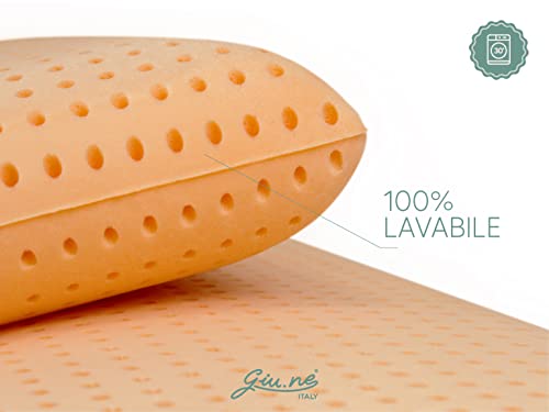 GIU.NE® - Coussin pour adulte en mousse à mémoire de forme 100 % lavable - excellent pour la Cervicale - toujours propre et hygiénique - Déhoussable - Modèle savon 70 x 40 x 12 - Ultra Comfort