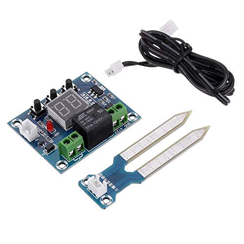 QinMei Zhou XH-M214 12V Soil Humidity Sensor Controller Irrigation System Automatic Watering Module Digital Display Humidity Controller Red