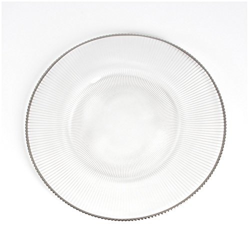 Plato decorativo de vidrio diseño plisado 13 pulg pack 6 miniatura 1