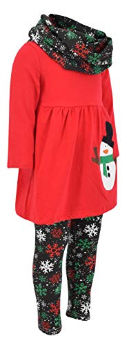 Unique Baby Girls Kids Toddler 3pc Outfit Set Long Sleeve Lightweight Tunic Top Leggings and Scarf4
