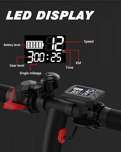 Electric Scooter 500W Peak Motor, 12 Miles Range & 15 MPH,
