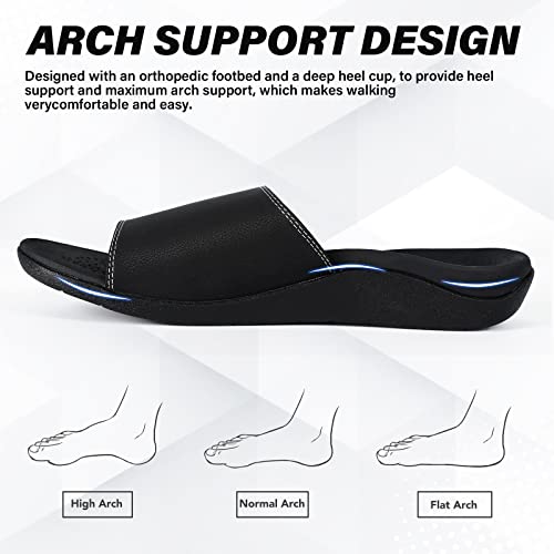 ERGOfoot Slide Sandals with Arch Support, Comfortable Plantar Fasciitis Feet Walking Sandal, Orthopedic Sandals with Adjustable Straps, Foot Pain Relief2