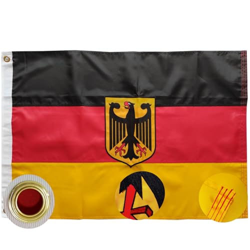 German Ensign Flag 2x3Ft- 210D Germany Eagle Flag Sewn Stripes Embroidered Outdoors Indoors Heavy Duty Oxford With Brass Grommmets