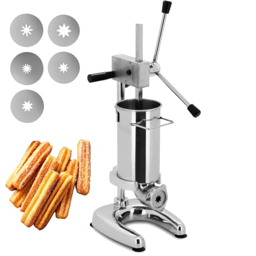 Churrera manual comercial de 3L con extrusora vertical y moldes para teterías y cafeterías 2