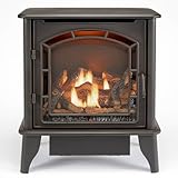 Bluegrass Living Panorama Vent Free Dual Fuel 3-Sided Gas Stove - 23,000 BTU, Remote Control, Black Finish - Model# BTSD23RT