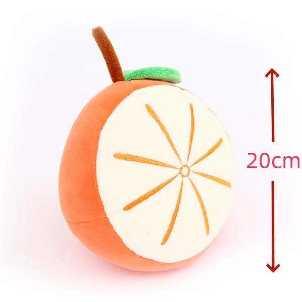 Almohada De Felpa Con Forma De Naranja – Cojín De Suelo Redondo De 33 Cm – Decoración Infantil – Funda Lavable A Máquina – Regalo Para Niños