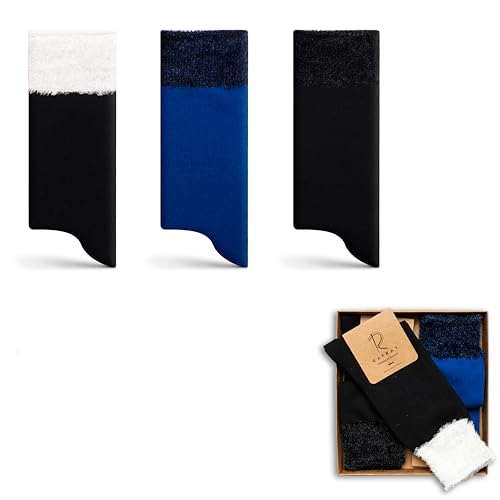 Image of RAFRAY Socks - Premium Fluffy Women's Socks in Gift Box - Fluffy Design - 3 Pairs - Size US W 5-9.5
