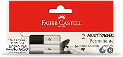 Marcador MultiMark Multisuperfície Permanente Faber-Castell - Preto e Branco, 1.0 - MM/ES102PBZF