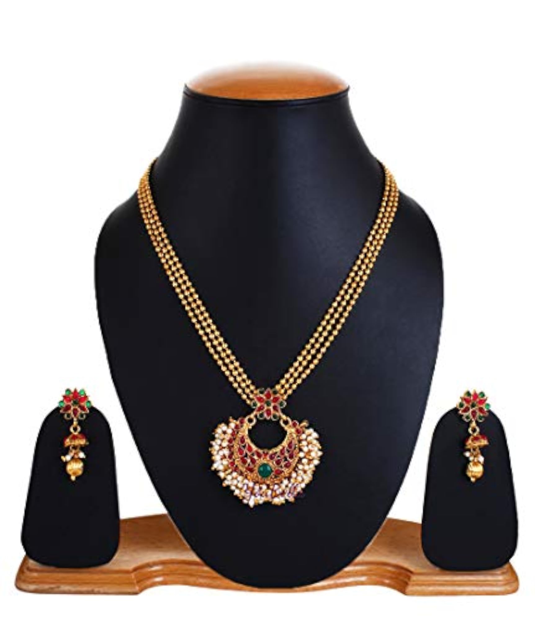 Traditional Jewellery Temple Necklace Set with Earrings