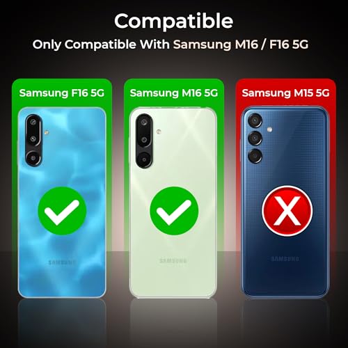 Image of A rtistque Shockproof Crystal Clear Back Cover Case for Samsung Galaxy M16 5G / F16 5G | 360 Degree Protection | Protective Design | Transparent Cover for Samsung M16 / F16 (PC & TPU, Black)