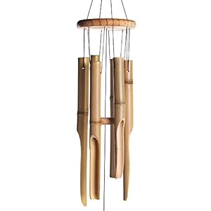 Bamboe windgong | Houten klokkenspel | Eco-vriendelijke hangende decoratie | Natuurlijk ontspannend Soothing Sound…