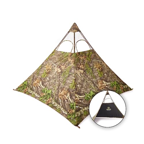 Nukem Grab & Go Hunting Ground Blind - Mossy Oak Obsession - Lightweight Stake-Free Pop Up Turkey & Deer Blind (Standard)