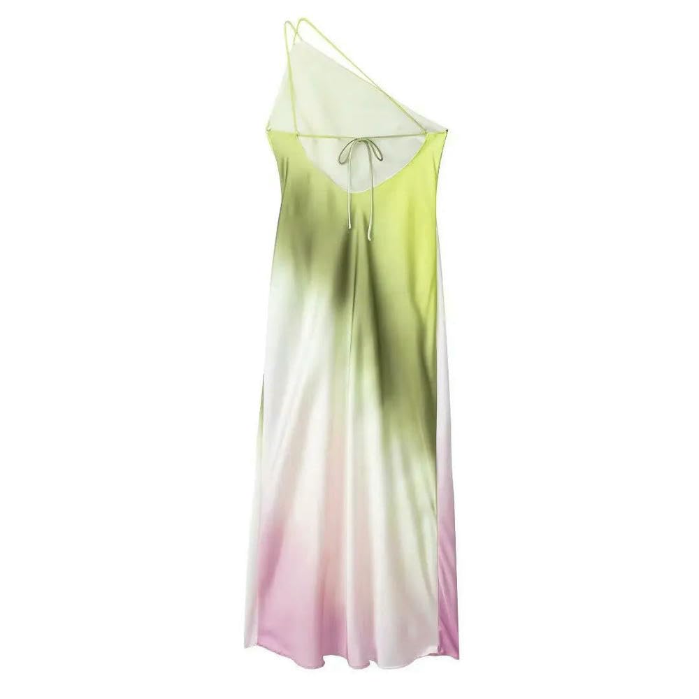 gonne da Donna Donnette Lunghe Donne Abiti Asimmetrici Senza Schienale Signore Fuori Spalla Vestito Estivo Midi-Rosso-s