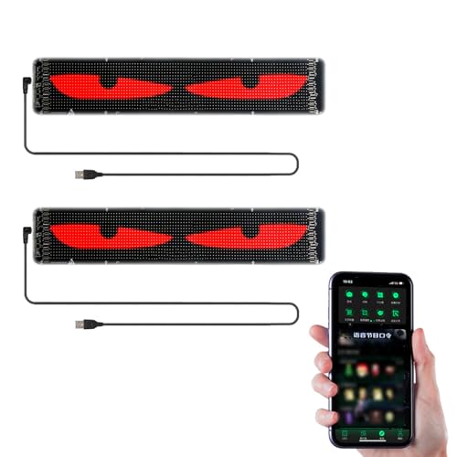 Eacam Señales LED Programables para Coche, Control de Pantalla Flexible, Paquete de 2 para Coches, Eventos, Fiestas, Tiendas