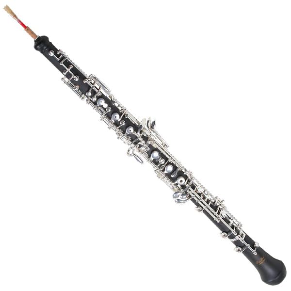Oboe Ebonit versilberte Mechanik halbautomatisches System mit Tasche & Rohr