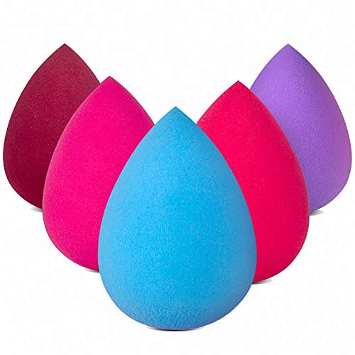 Premium 5PCS Makeup Sponge Blender, Latex Free Blending Foundation Sponge, Flawless for Powder, Cream and Liquid, Multi-Colored Makeup Egg