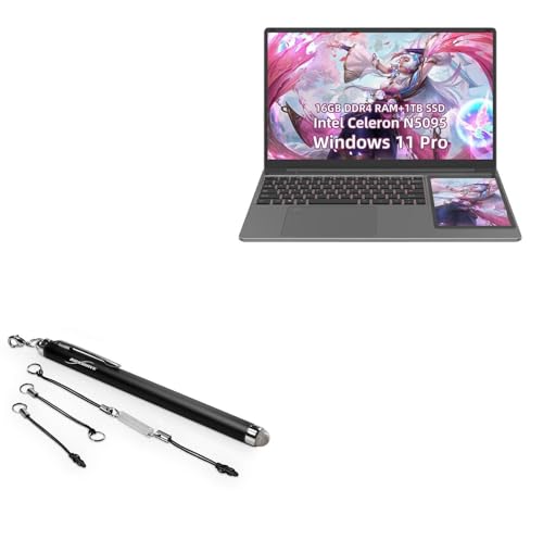 BoxWave Stylus Pen Compatible with RATEYUSO Windows 11 Pro + Touchscreen Laptop (15.6 in) - EverTouch Capacitive Stylus, Fiber Tip Capacitive Stylus Pen - Jet Black