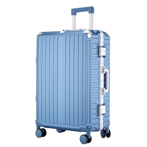 Suitcase Aluminum Frame Trolley Case, Large Capacity And Durable 22-inch Universal Wheel Travel Check-in Password Box Luggage(Blue)