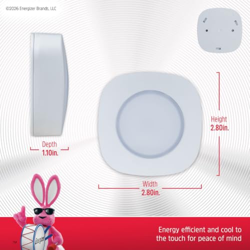 Image of Energizer LED Tap Lights, 2 pack, Touch On /Off, Wireless, Silver, Soft White, 37107
