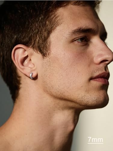 U7 Small Hoop Earrings for Women Men Stainless Steel/Black/Gold Huggie Hoop Earrings Hypoallergenic Lightweight 7/8/9/10/12/14/16mm3