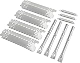 Cookingstar BBQ 4Pack Grill Burners,4Pack Heat Plate and 3Pack Crossver Tube Replacement Parts for Charbroil 463436215 463436213,Thermos 466360113 Gas Gril