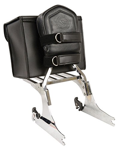 Bolsa Sissy Bar para Motocicleta con Hebilla Simple, Tachuelas y Trenzado en PVC con Concho miniatura 4