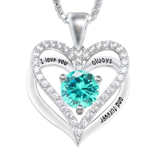 Entwined Souls Necklace - Sterling Silver Double Heart Pendant | Engraved 'I Love You Always and Forever' | Gift for Couples, Anniversary, Wedding