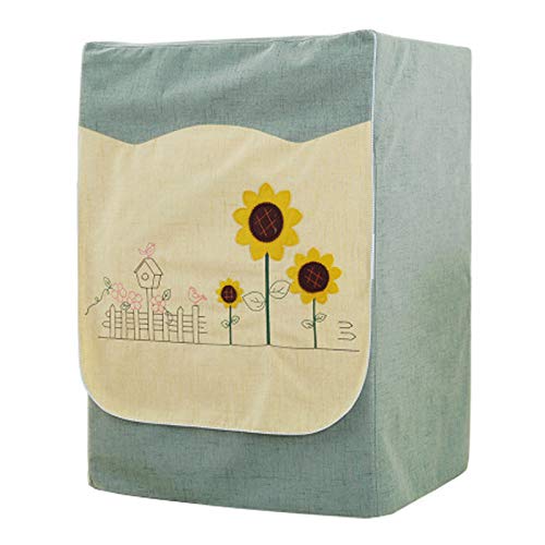 Waschmaschinenabdeckung,Abdeckung Waschmaschine Waschmaschine Staubabdeckung Baumwolle Leinengewebe Wasserdichte Sonnencreme-Trommel Typ Home Schutzhülle(60x60x85cm M)