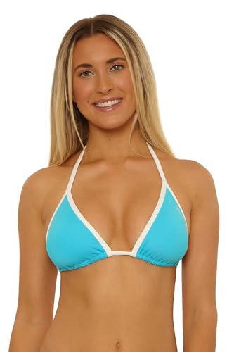 Salt Life Women's Live Salty Triangle Bikini Top, Adjustable, Tie Back, Swimwear Separates
