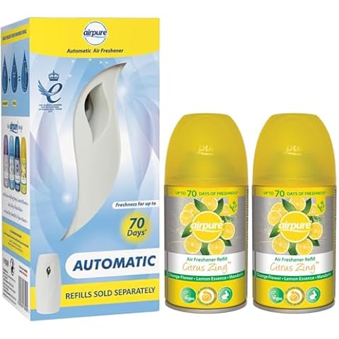 Automatic Air Freshener Dispenser with Citrus Refills Cover
