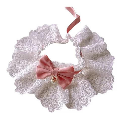 調節可能なペット猫用首輪 猫用スカーフ ホリデードレスアップ 子猫用レース首輪 可愛い猫パーティースカーフ 子犬用よだれかけ 装飾用 XS