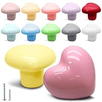 Cionyce 12 Pcs Ceramic Cabinet Knobs, Heart Shaped Adorable Drawer Pulls for Girls Bedroom, Kids Furniture, Kitchen Closet Cupboard Wardrobe Dresser Decorative Hardware (Mix Color)