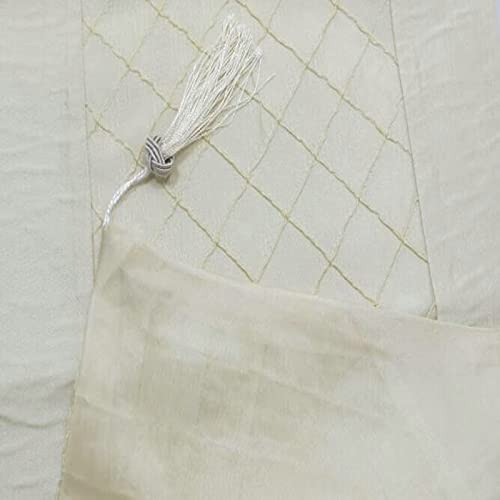 Chemin de table anti-plis beige lavable pour table longue de salon - 2