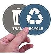Wisdompro Recycle Sticker for Trash Can, 8 Pack of 3 inch Round Decal Logo Sign Self Adhesive Vin...