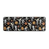 ALAZA Spooky Dancing Halloween Skeletons and Pumpkins Pattern Runner Area Rug Non Slip Floor Mat for