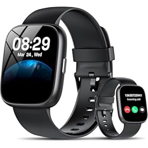 Smart Watch with Alexa Built-in, 1.83″ HD Touchscreen Fitness Tracker with Bluetooth Calling, Fitness Watch with Heart Rate/Sleep Monitor, 120+ Sports Modes, IP68 Waterproof Smartwatch for Android iOS